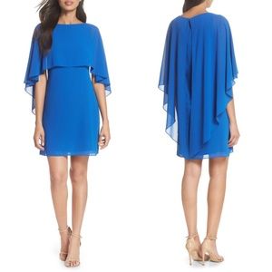 Vince Camuto Blue Cape Overlay Dress